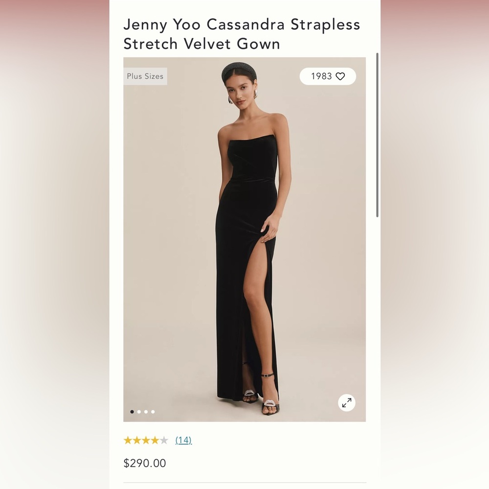 Jenny Yoo Cassandra Strapless Stretch Velvet Gown